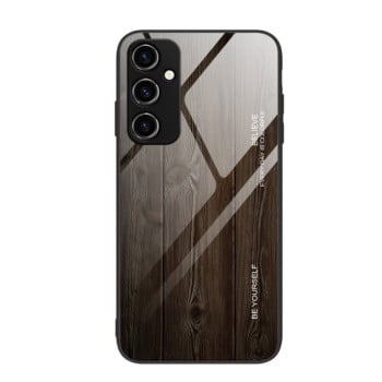 Протиударний чохол Wood Grain Glass на Samsung Galaxy A54 5G - чорний