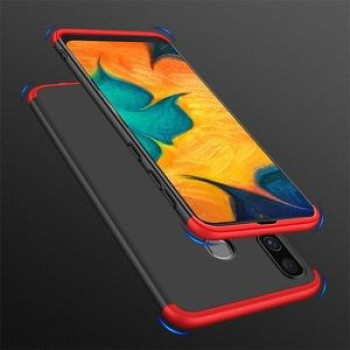 3D чехол GKK Three Stage Splicing Full Coverage на Samsung Galaxy A20 / A30- черный, красный
