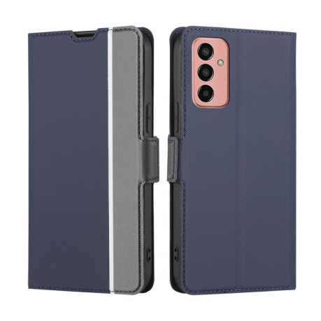 Чехол-книжка Twill Texture Side Button для Samsung Galaxy M13 - синий