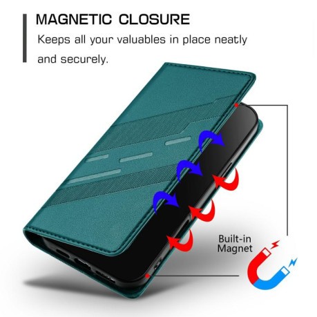 Чехол-книжка Embossed Multi-functional Wallet Retro Leather на Realme GT7 Pro - зеленый