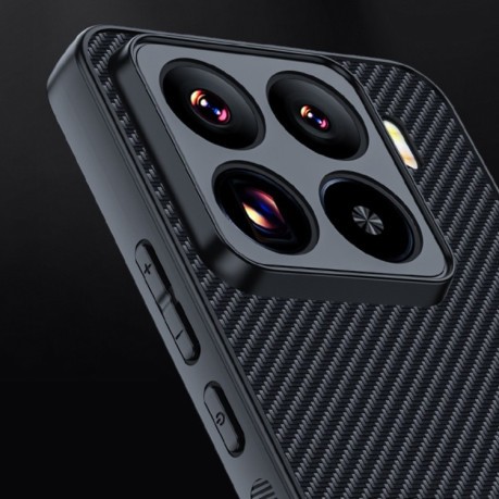 Противоударный чехол Carbon Fiber Texture Printing для Xiaomi 15 5G - желтый