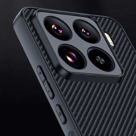 Противоударный чехол Carbon Fiber Texture Printing для Xiaomi 15 5G - черный