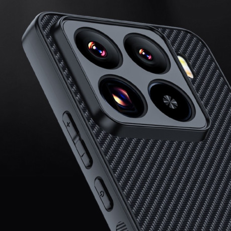 Противоударный чехол Carbon Fiber Texture Printing для Xiaomi 15 5G - золотой