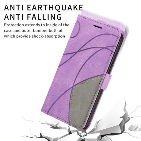 Чохол-книжка Dual-color 9 Card Slots Zipper Wallet Leather на Motorola Edge 70 Pro 5G — фіолетовий