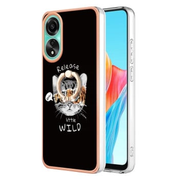 Противоударный чехол Electroplating Dual-side IMD with Ring Holder для OPPO A78 4G - Growth