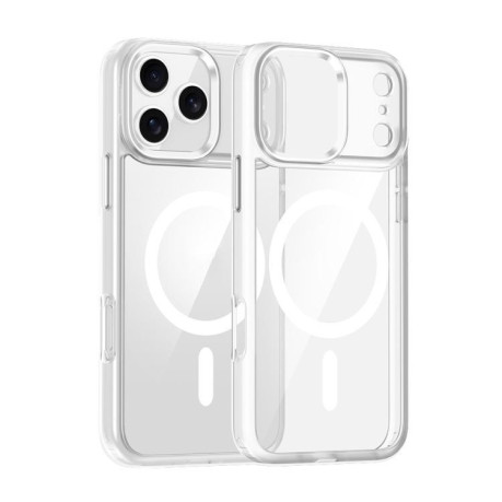 Силиконовый чехол Metal Eyes Lens Ring MagSafe Anti-drop на For iPhone 17 Pro Max - прозрачный