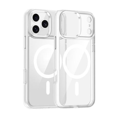 Силіконовий чохол Metal Eyes Lens Ring MagSafe Anti-drop на iPhone 17 Pro - прозорий