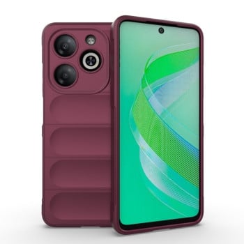 Силиконовый чехол Magic Flannel для Infinix Smart 8 - винно-красный