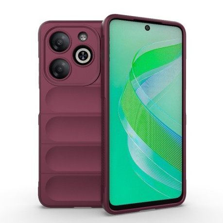 Силиконовый чехол Magic Flannel для Infinix Smart 8 - винно-красный
