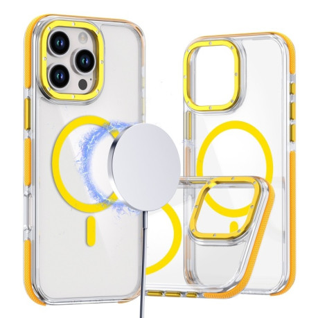 Чохол Dual-color MagSafe TPU Hybrid для iPhone 16 Pro – жовтий