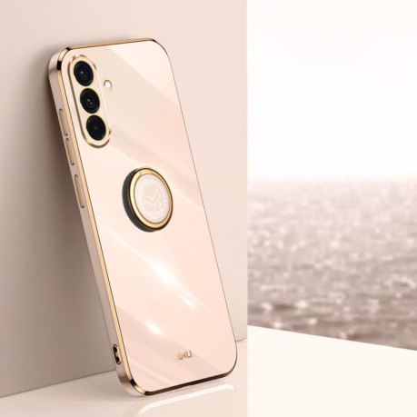 Противоударный чехол XINLI Straight Edge with Ring Holder для Samsung Galaxy A56 5G - розовый