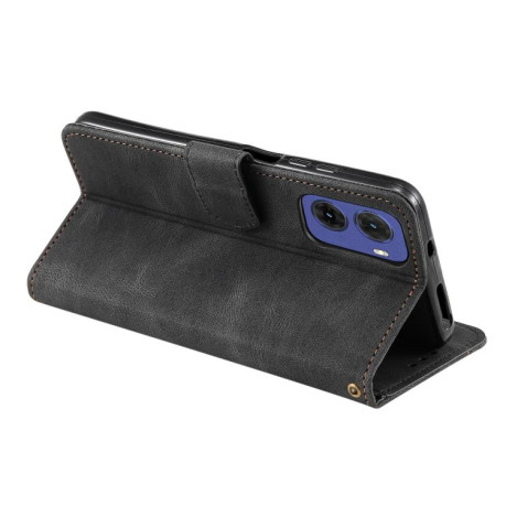 Чехол-книжка Nail Skin Feel Stitching Calf Texture Leather для Motorola Moto G05 - черный