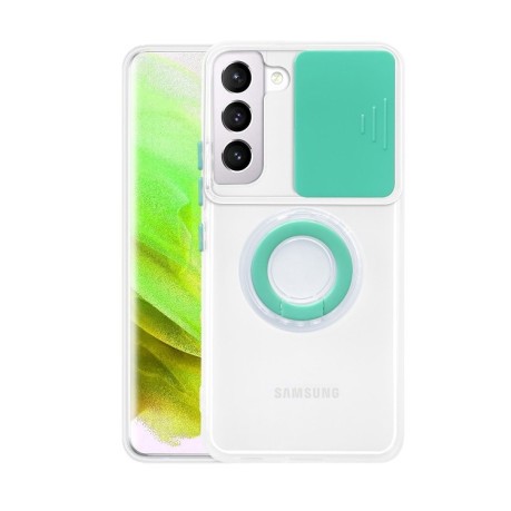 Противоударный чехол Sliding Camera with Ring Holder для Samsung Galaxy S23 5G - зеленый
