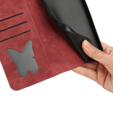 Чохол-книжка Cat Embossing Pattern  для Samsung Galaxy S25 Ultra 5G - червоний