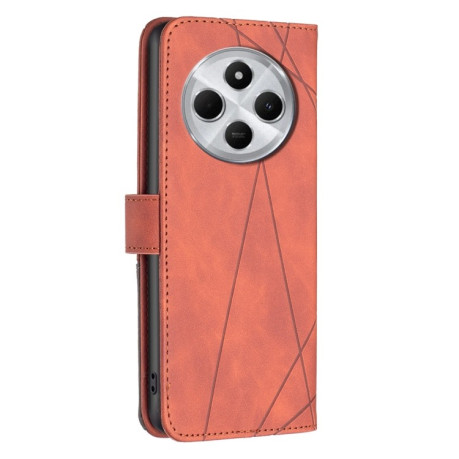 Чохол-книжка Rhombus Texture для Xiaomi Redmi 14C 4G/Poco C75/Redmi A4 5G - коричневий
