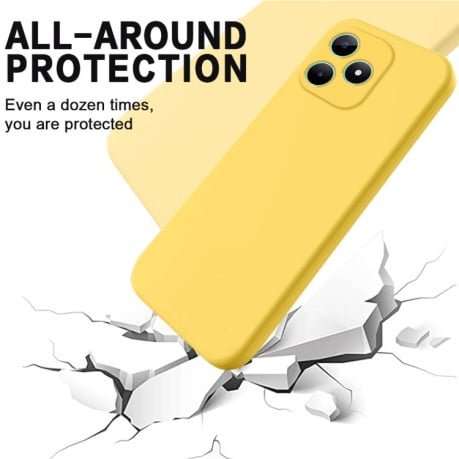 Силиконовый чехол Solid Color Liquid Silicone на Realme Note 50 - желтый