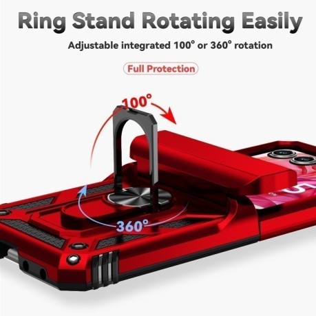Противоударный чехол Sliding Camshield для Motorola razr 50 - красный