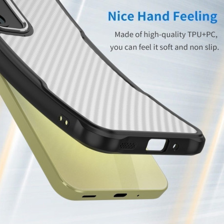 Ударозащитный чехол Carbon Fiber Texture Translucent на Samsung Galaxy A16 5G - черный