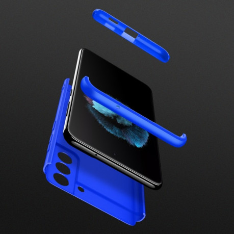 Противоударный чехол GKK Three Stage Splicing на Samsung Galaxy S21 FE - синий