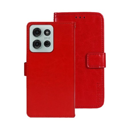 Чохол-книжка idewei Crazy Horse Texture для Motorola Moto G75 5G - червоний