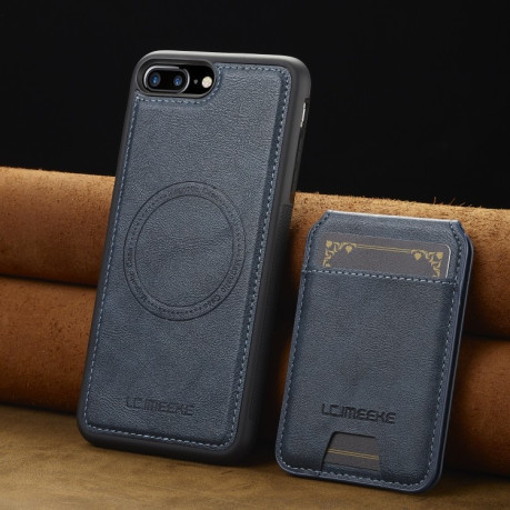Чехол-книжка LC.IMEEKE L3 Series Detachable RFID Card Bag Magsafe для iPhone 16e - синий