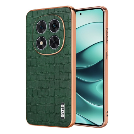 Чохол AZNS Electroplated Frame Crocodile Texture на Xiaomi Redmi Note 14 Pro 5G/Poco X7 - зелений