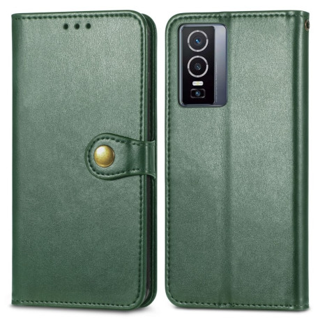 Чохол-книжка Retro Solid Color на Vivo Y76 5G - зелений