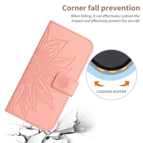 Чехол-книжка Skin Feel Sun Flower для Motorola Edge 60 5G - розовый