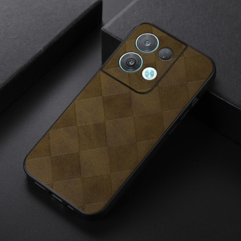 Противоударный чехол Weave Plaid для OPPO Reno 8 5G - зеленый