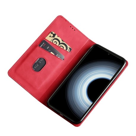 Чехол-книжка Retro Skin Feel Business Magnetic на Xiaomi Redmi K50 Ultra/Xiaomi 12T/Xiaomi 12T Pro - красный