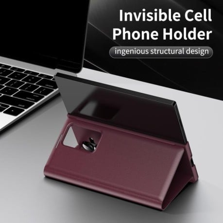 Чехол-книжка Smart View Window Leather на Samsung Galaxy Fold 7 5G - красный