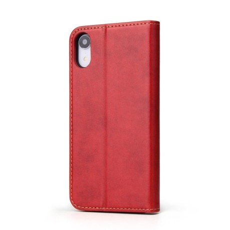 Чехол-книжка Dermis Texture для iPhone XR - красный