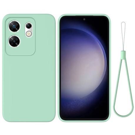 Силиконовый чехол Solid Color Liquid Silicone на Infinix Zero 30 4G - зеленый