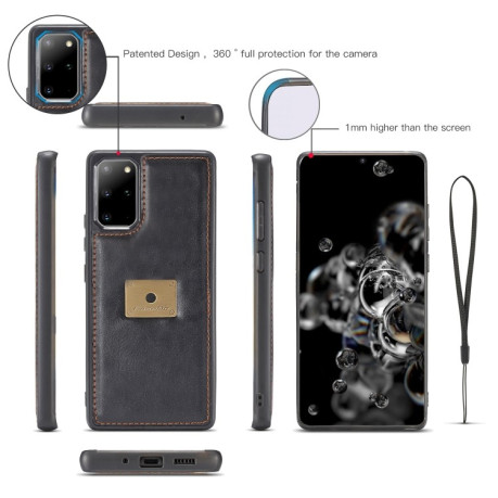 Кожаный чехол- книжка CaseMe на Samsung Galaxy S20 Plus Crazy Horse Texture - черный