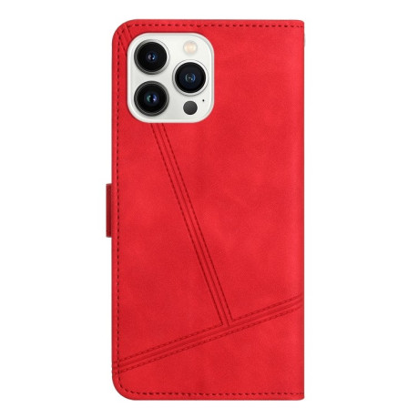 Чехол-книжка Stitching Skin Feel для iPhone 16 Pro Max - красный