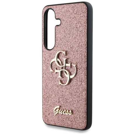 Оригінальний чохол Guess Fixed Glitter Big 4G Metal Logo для Samsung Galaxy S25 Plus - Pink