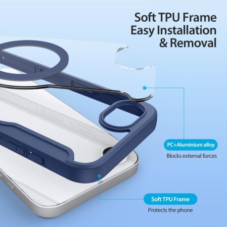Чохол-книжка DUX Skin X Pro Series Magsafe на iPhone 16e - синій