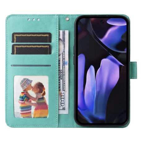 Чехол-книжка Embossed Sunflower для Google Pixel 9a - зеленый