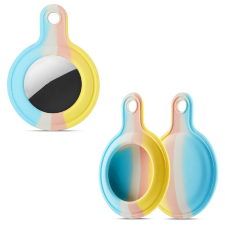 Силиконовый брелок Anti-scratch Rainbow с кольцом для AirTag - Four-color 1