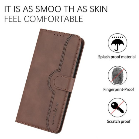 Чехол-книжка Skin Feel Heart Amile для Infinix Note 50 Pro 4G - коричневый