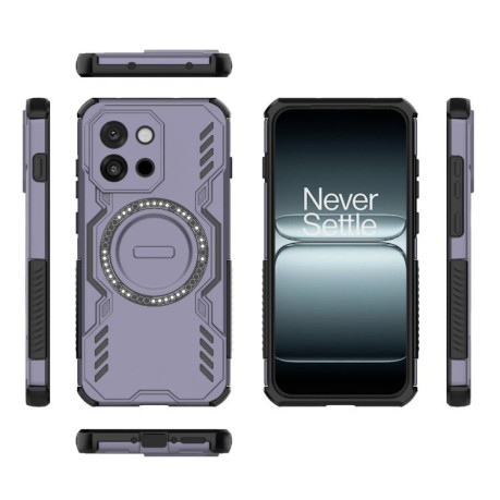 Противоударный чехол Butterfly Armor MagSafe Magnetic Ring Shockproof для OnePlus 13T - фіолетовий