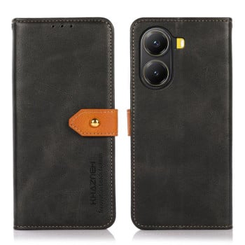 Чехол-книжка KHAZNEH Cowhide Texture на Xiaomi Poco X7 Pro - черный