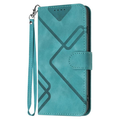 Чехол-книжка Line Pattern Skin Feel Leather для Xiaomi Poco F7 - синій