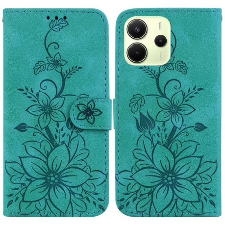 Чохол-книжка Lily Embossed Leather для Xiaomi Redmi Note 14 4G 164.84mm - зелений