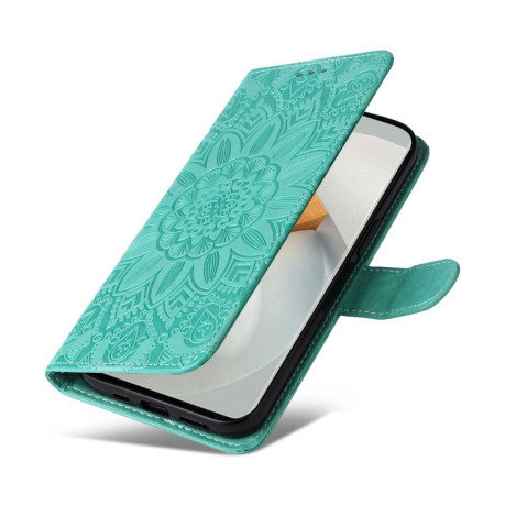 Чехол-книжка Embossed Sunflower для Vivo S12 / V23 5G - зеленый