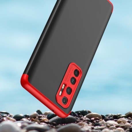 Противоударный чехол GKK Three Stage Splicing на Xiaomi Mi Note 10 Lite - черно-красный