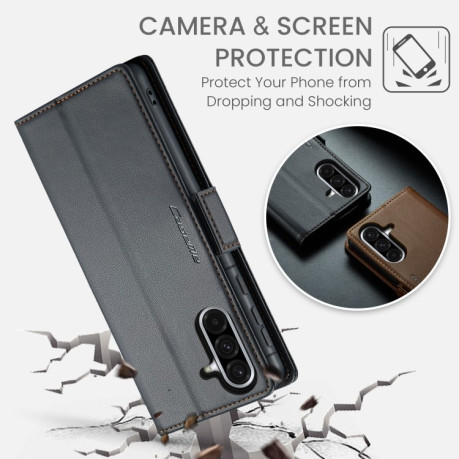 Чохол-книжка CaseMe 023 Butterfly Buckle Litchi Texture RFID Anti-theft Leather  для Samsung Galaxy A36 5G - чорний
