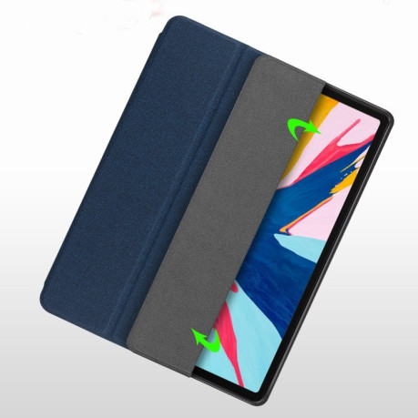 Противоударный чехол-книжка Mutural Litchi Texture на iPad 9/8/7 10.2 (2019/2020/2021) -синий