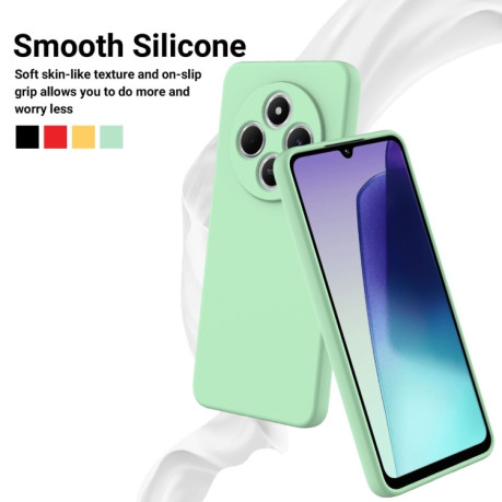 Силиконовый чехол Solid Color Liquid Silicone на Xiaomi Redmi 14C 4G/Poco C75/Redmi A4 5G - зеленый