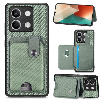 Противоударный чехол Wristband Kickstand Card для Xiaomi Redmi Note 13 - зеленый